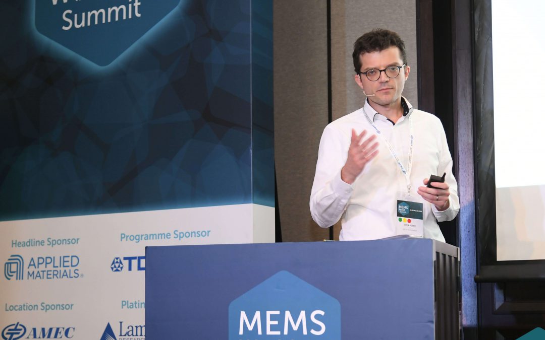 Luca Verre delivers a speech at MEMS World Summit