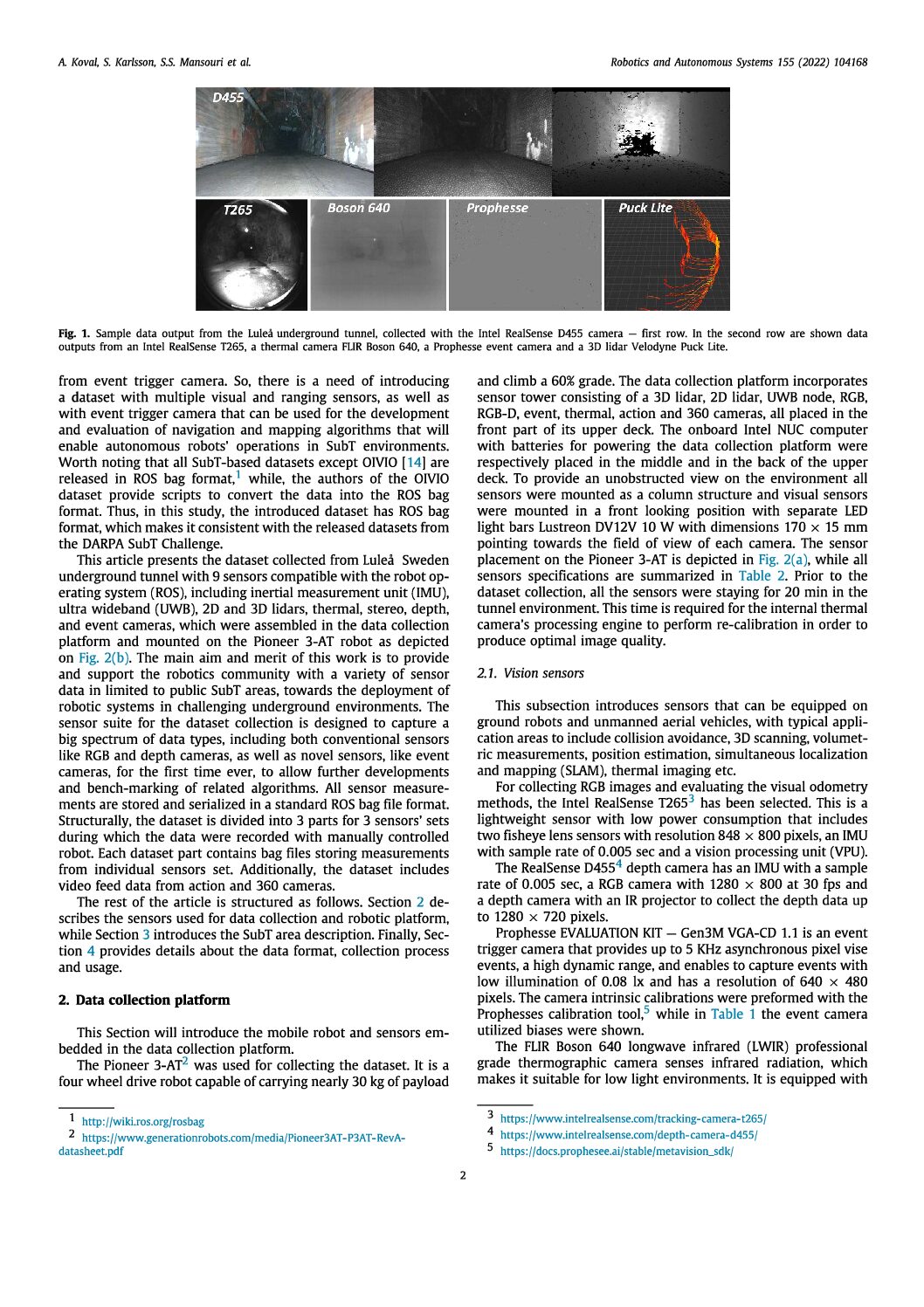 Dataset collection from a SubT environment